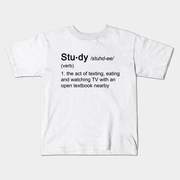 Study - Funny description Kids T-Shirt by olivergraham